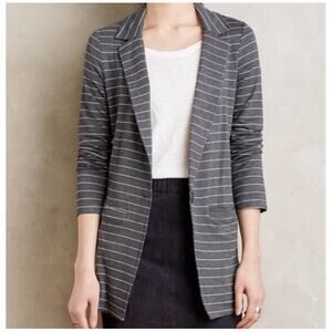 Anthropologie Dolan Left Coast Women's Blazer Jacket Grey White Stripe Small
